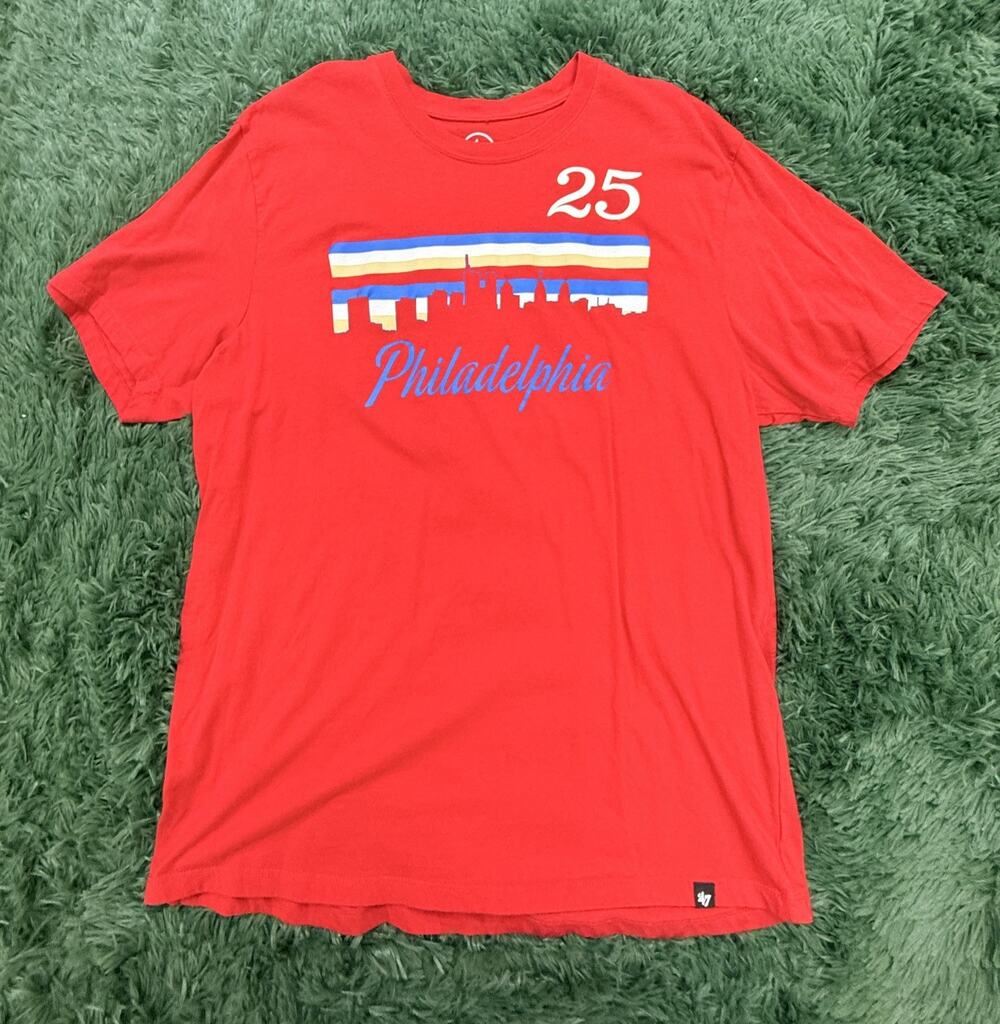 47 Brand Philadelphia 76ers Ben Simmons #25 Skyline Red T-Shirt Men's XL NBA